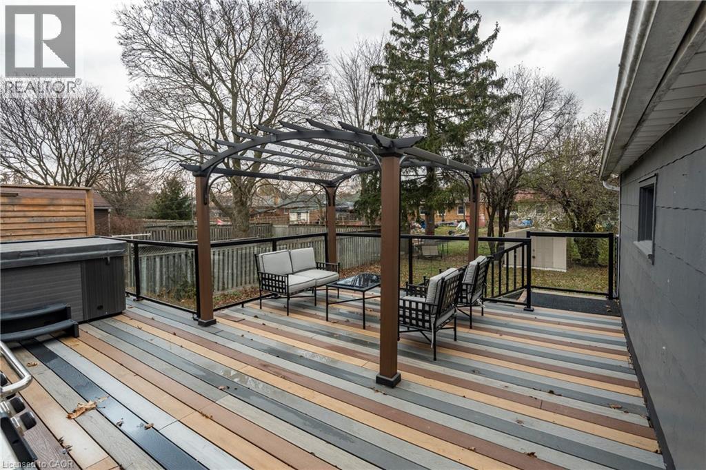 Wooden terrace with outdoor lounge area - 266 Melrose Avenue, Kitchener, ON - Outdoor With Deck Patio Veranda With Exterior