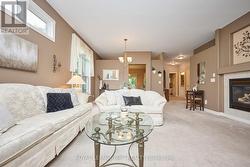 Gas fireplace with a clean, modern tile surround -