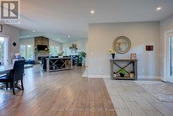 Bright, airy open concept kitchen, living, dining -