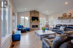 Spacious living room streams with natural light -