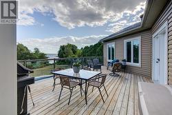 Elevated back deck with river view -
