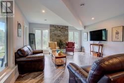 Downstairs family room, option to add fireplace -