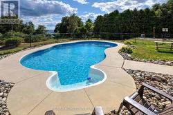 Fresh water pool with walk-in steps and river view -