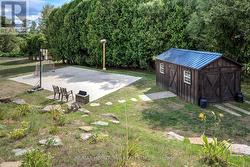 Basketball court converts to hockey rink in winter -