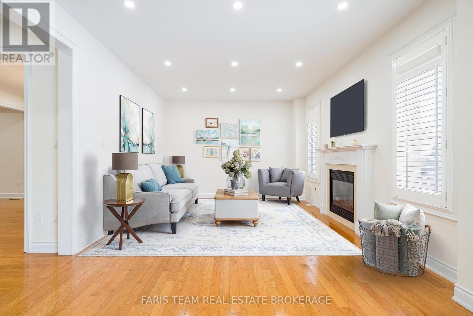 Digitally Staged - 146 Sandringham Drive, Barrie, ON - Indoor Photo Showing Living Room With Fireplace