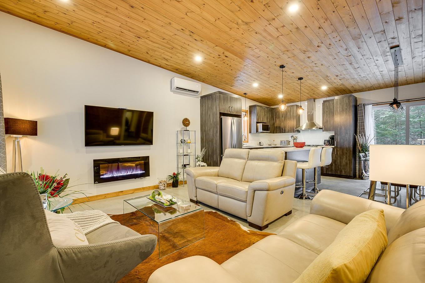 Salon - Ch. Du Golf, Sainte-Lucie-Des-Laurentides, QC - Indoor Photo Showing Living Room With Fireplace