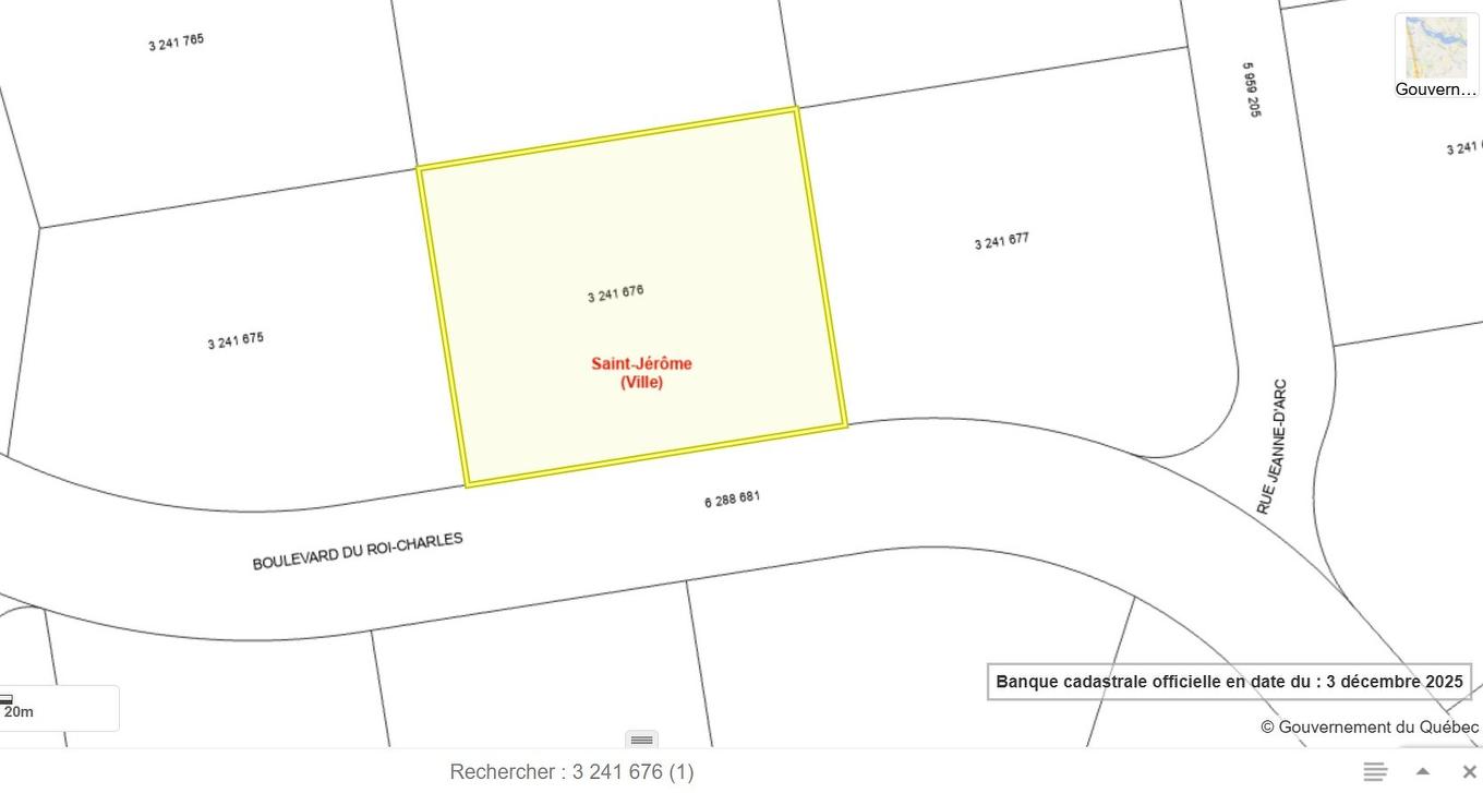 Plan (croquis) - Boul. Du Roi-Charles, Saint-Jérôme, QC