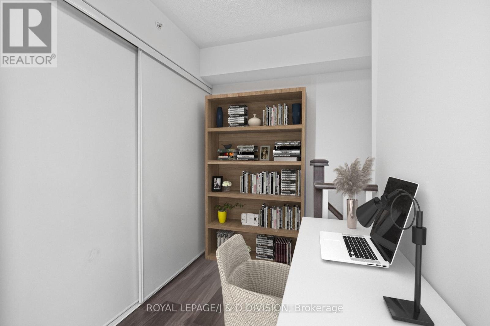 VIRTUALLY STAGED AS OFFICE - Th4 - 120 Long Branch Avenue, Toronto, ON - Indoor