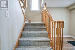 New carpet on stairs. -