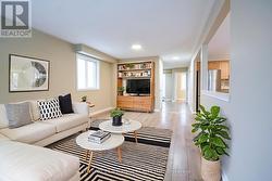 Virtually staged living room. -