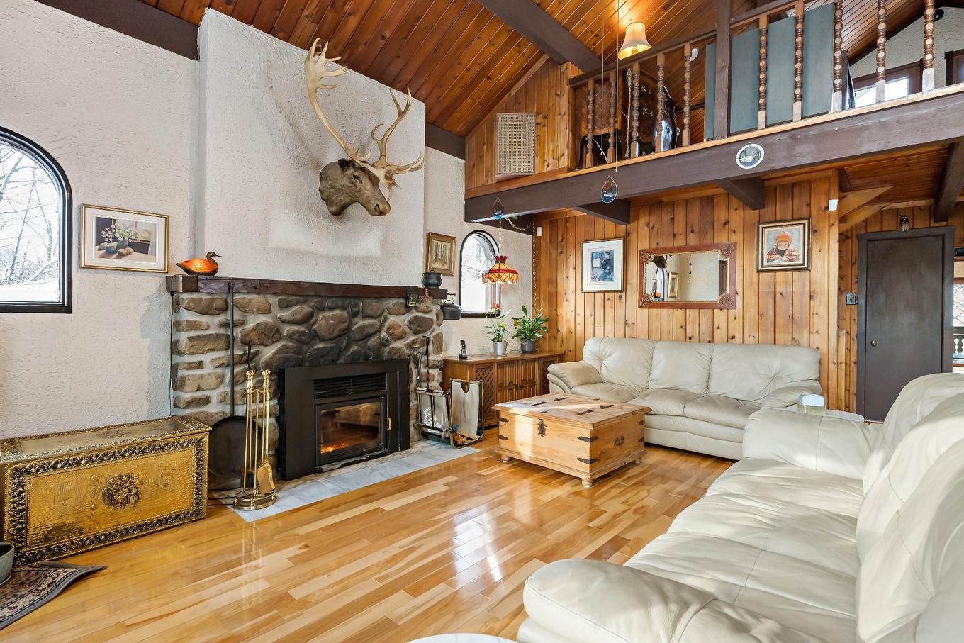 Salon - 139 Rue De Chamonix, Sainte-Agathe-Des-Monts, QC - Indoor Photo Showing Living Room With Fireplace