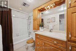 Tons of cabinet space in bathroom -