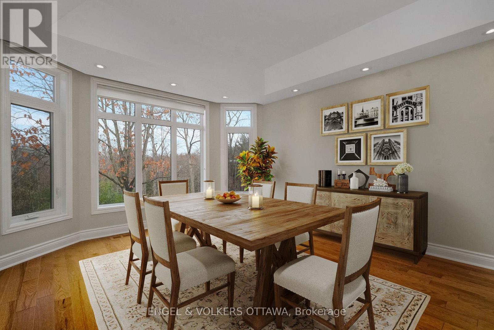 This image is virtually staged. - 25 Bittern Court, Ottawa, ON - Indoor Photo Showing Dining Room