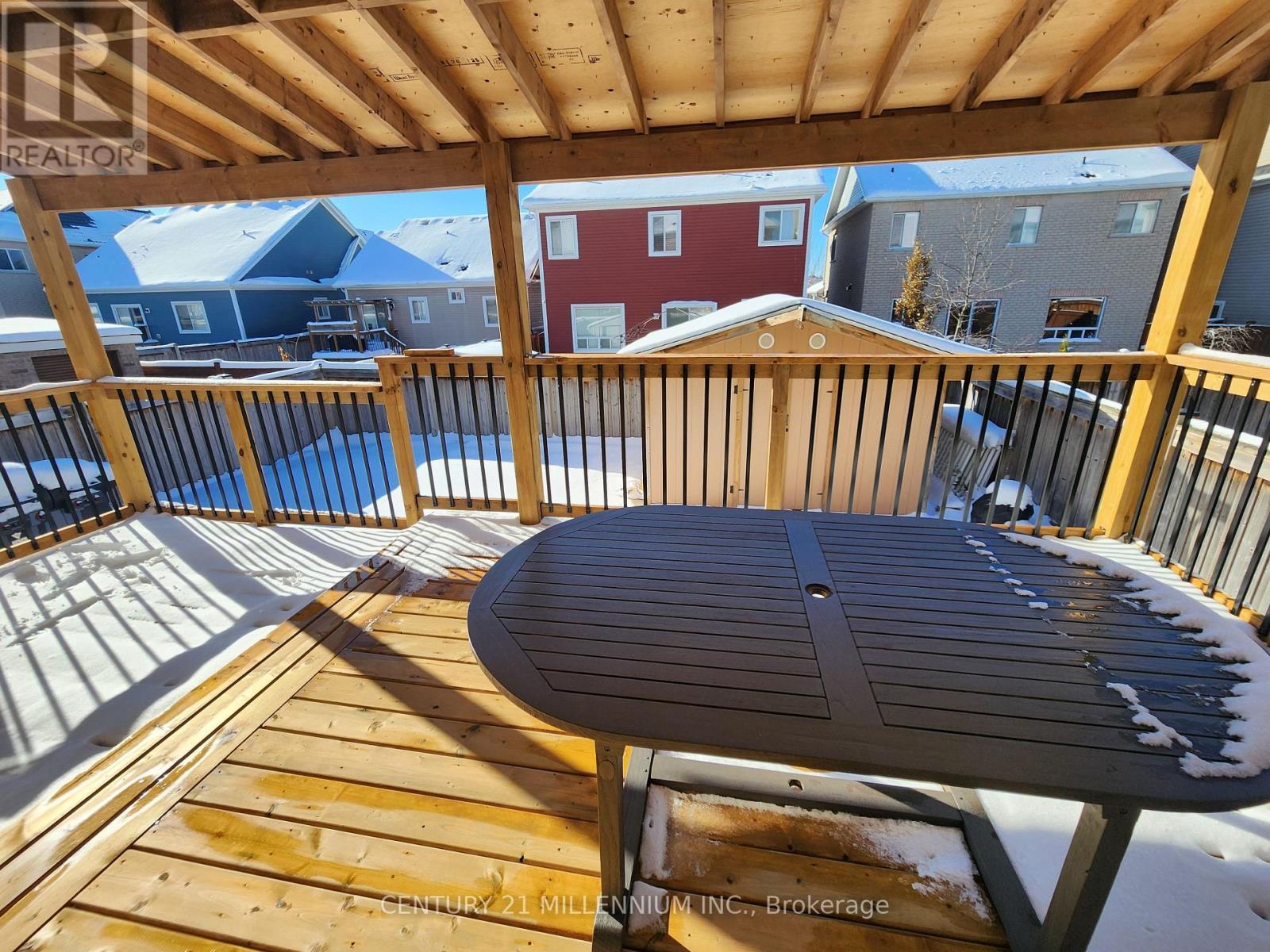 Backyard Deck - 524 Davis Drive, Shelburne, ON - With Deck Patio Veranda With Exterior