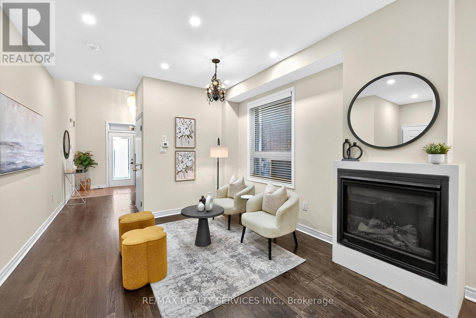 24 Addiscott Street, Brampton, ON - Indoor Photo Showing Living Room With Fireplace