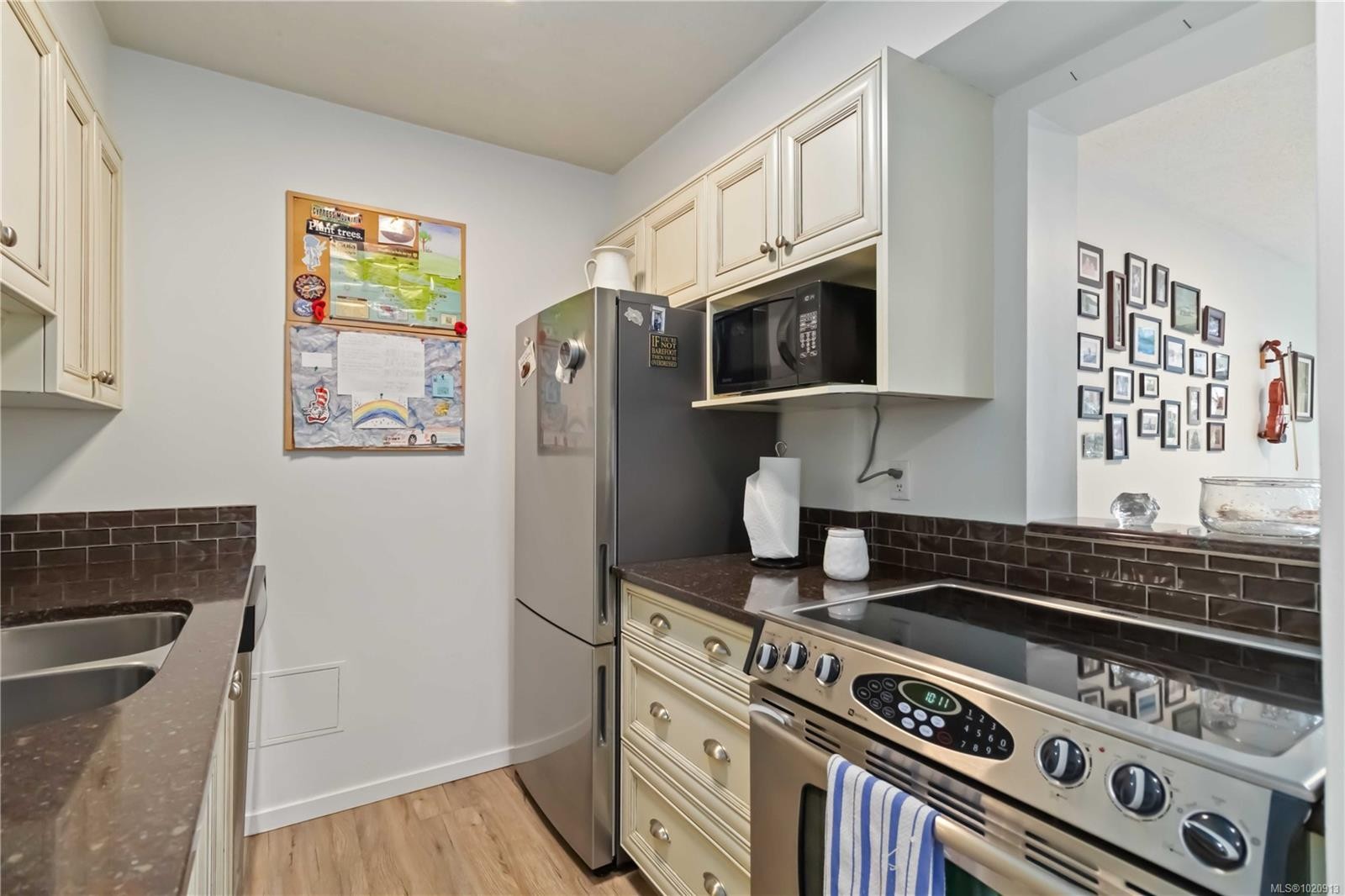 206-327 Maitland St, Victoria, BC - Indoor Photo Showing Kitchen With Double Sink
