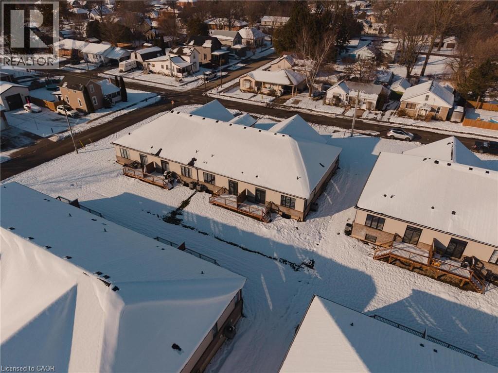 Snowy aerial view with a residential view - 7 South Court Street W, Norwich, ON - Outdoor With View