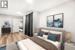 Virtually staged photo for bedroom -