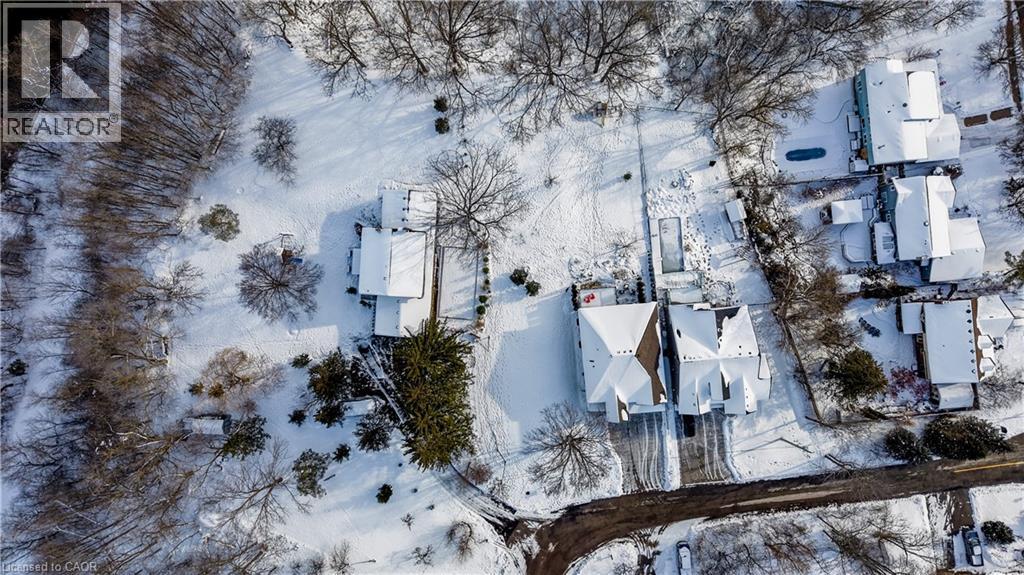 View of snowy aerial view - 54 Roos Street, Kitchener, ON
