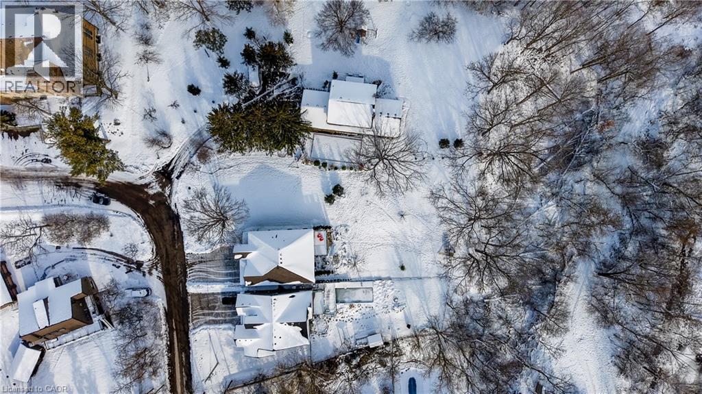 View of snowy aerial view - 54 Roos Street, Kitchener, ON