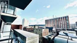 Balcony with a city view -