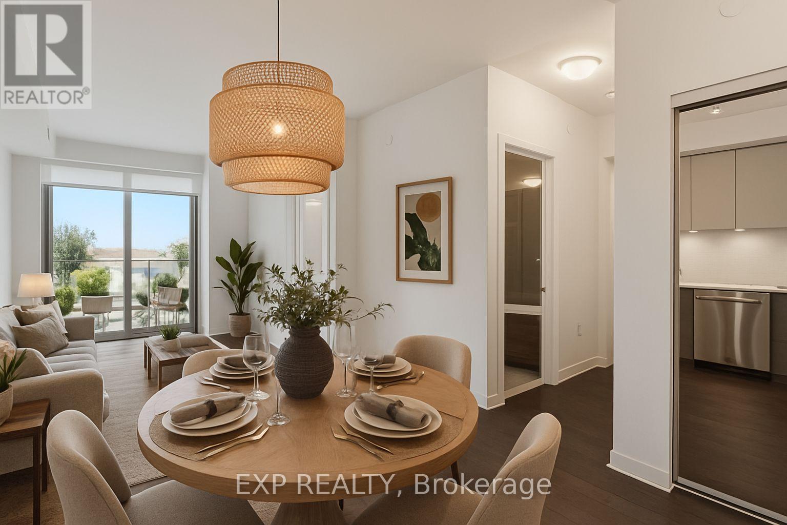 VIRTUALLY STAGED TO SHOW POSSIBILITIES - 730 - 100 Eagle Rock Way, Vaughan, ON - Indoor Photo Showing Dining Room