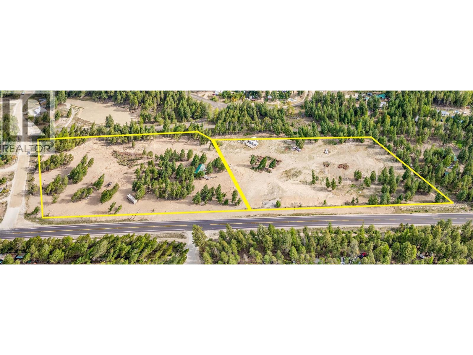 This picture shows both available lots for sale side by side. - 10 Boulder Road, Beaverdell, BC