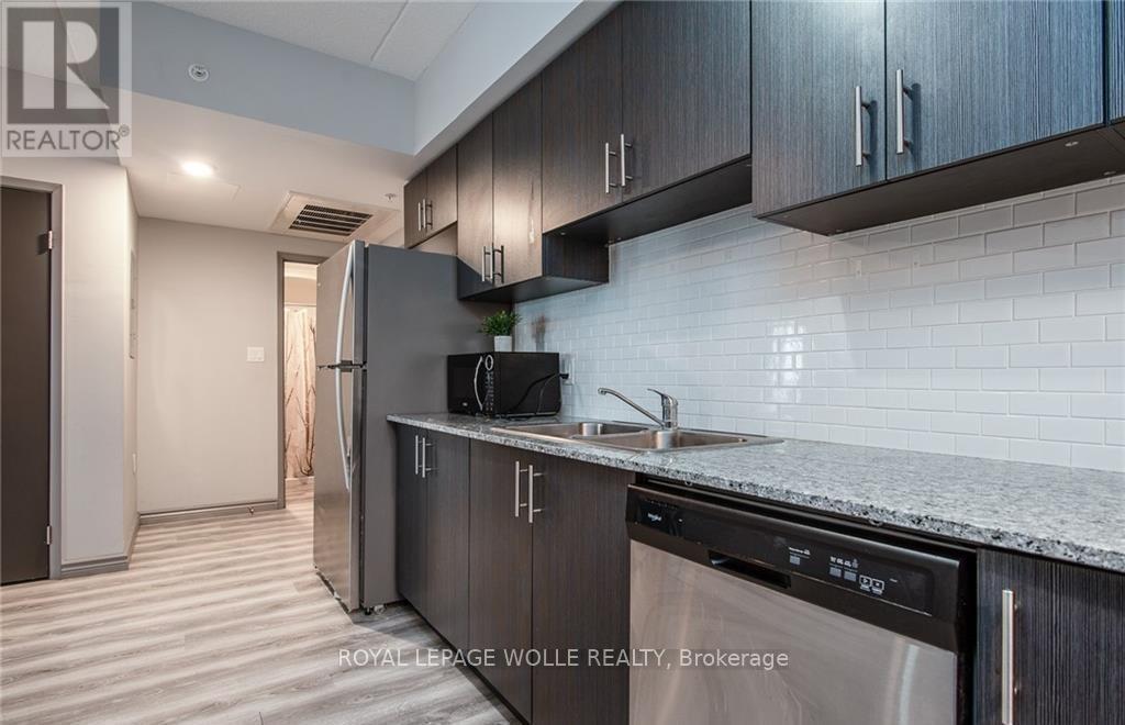 609F - 275 Larch Street, Waterloo, ON - Indoor Photo Showing Kitchen With Double Sink