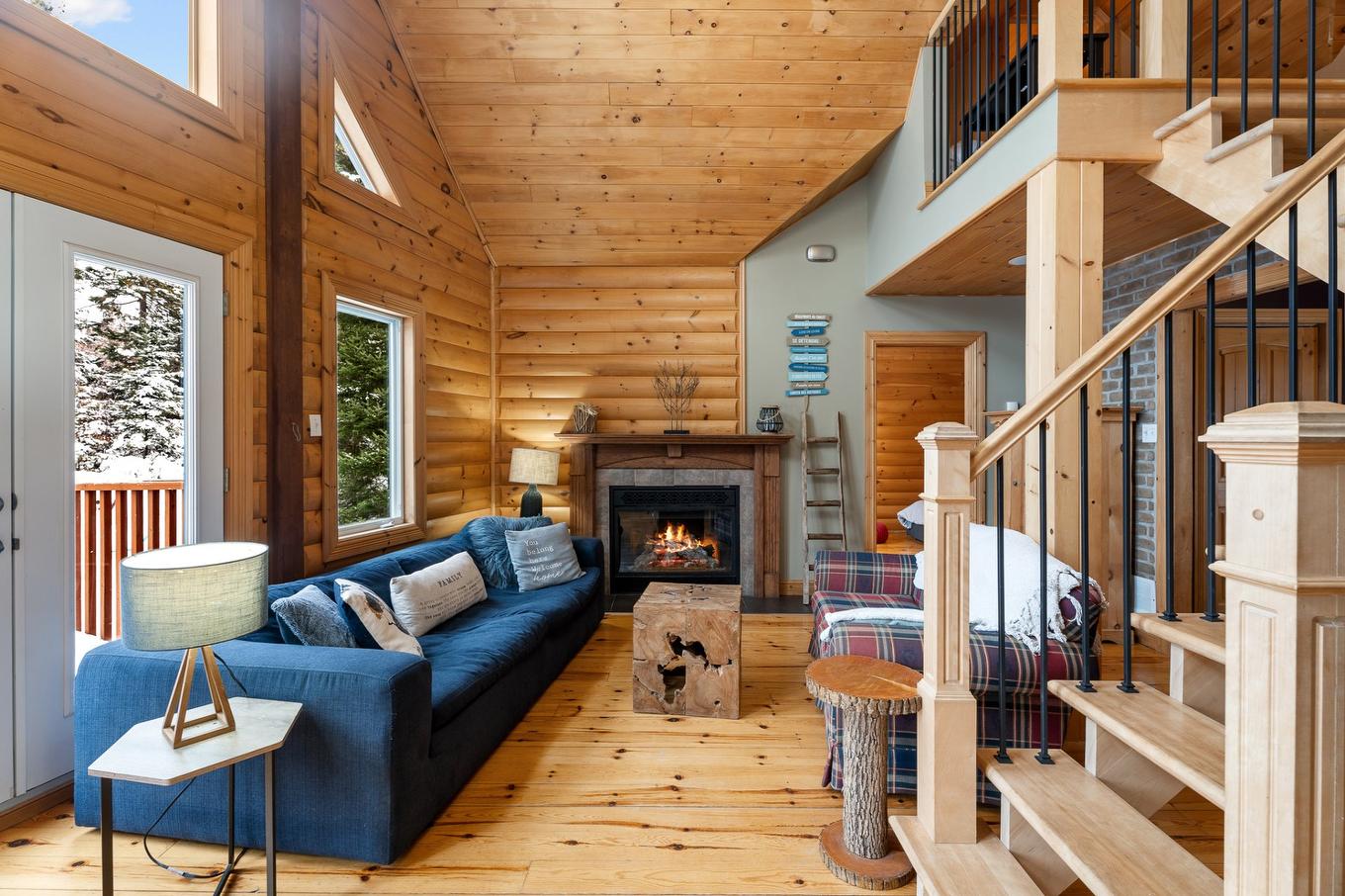 Living room - 50 Rue De La Cédrière, Morin-Heights, QC - Indoor Photo Showing Other Room With Fireplace