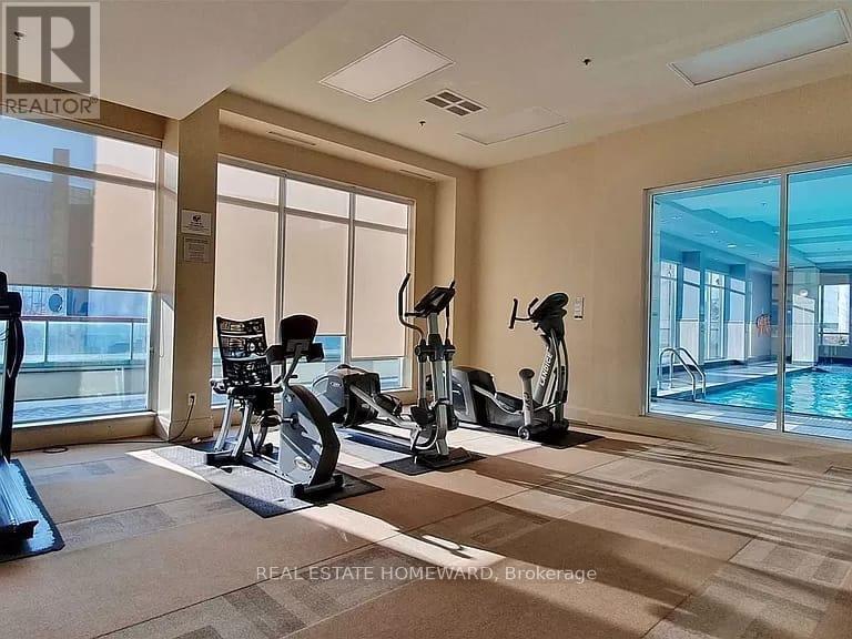 Spacious and well-equipped Gym - 1808 - 60 Brian Harrison Way, Toronto, ON - Indoor Photo Showing Gym Room