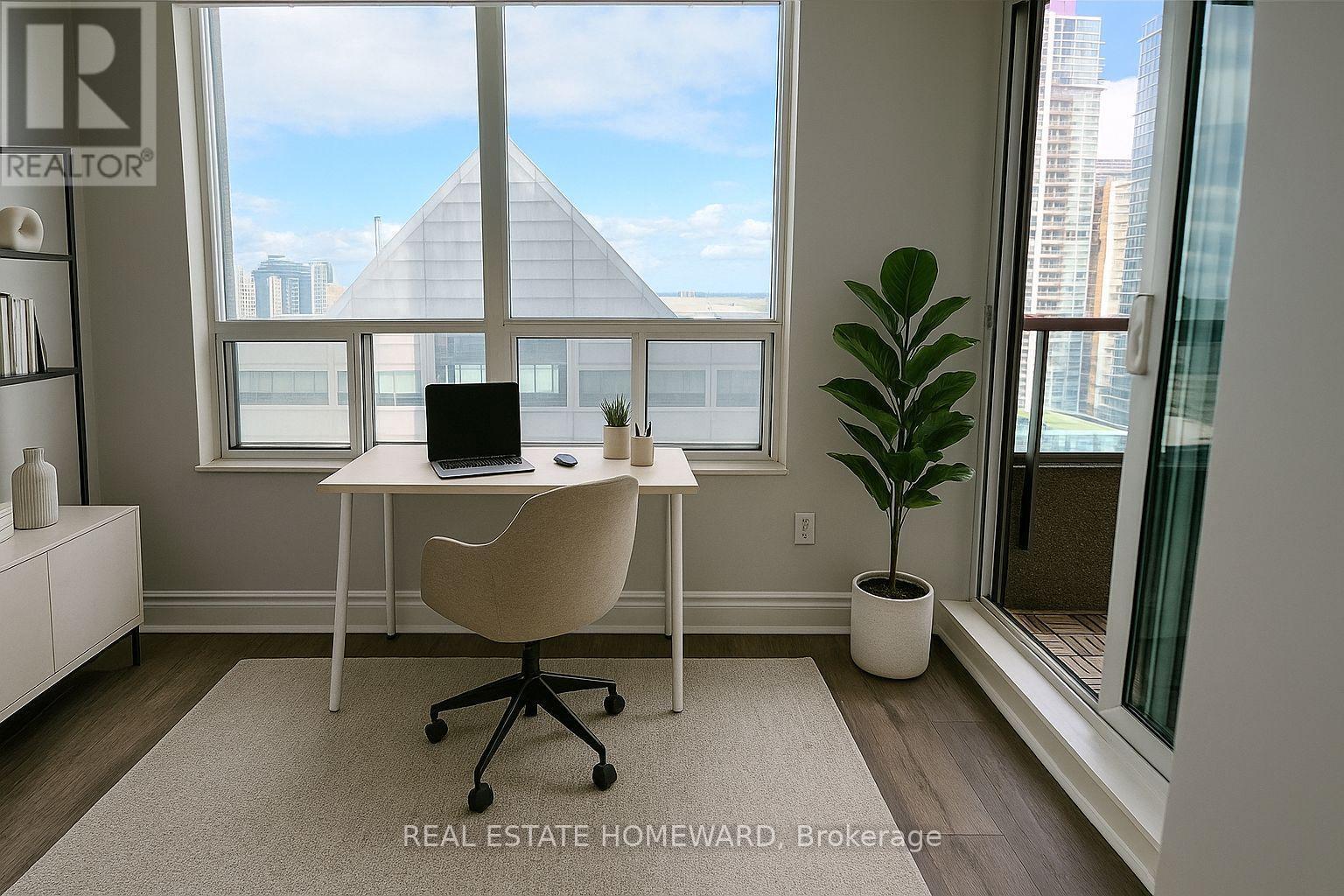 Bedroom featuring a Walk-in Closet - 1808 - 60 Brian Harrison Way, Toronto, ON - Indoor Photo Showing Office