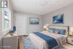 Primary bedroom, virtually staged -