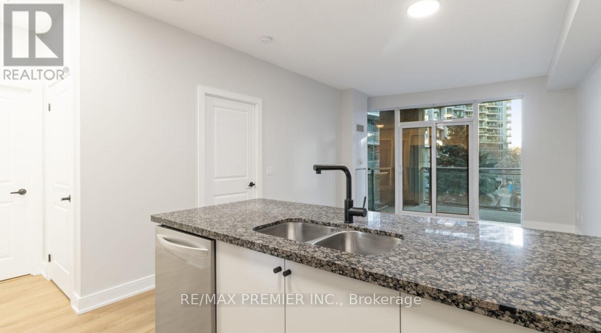 229 - 58 Marine Parade Drive, Toronto, ON - Indoor Photo Showing Kitchen With Double Sink
