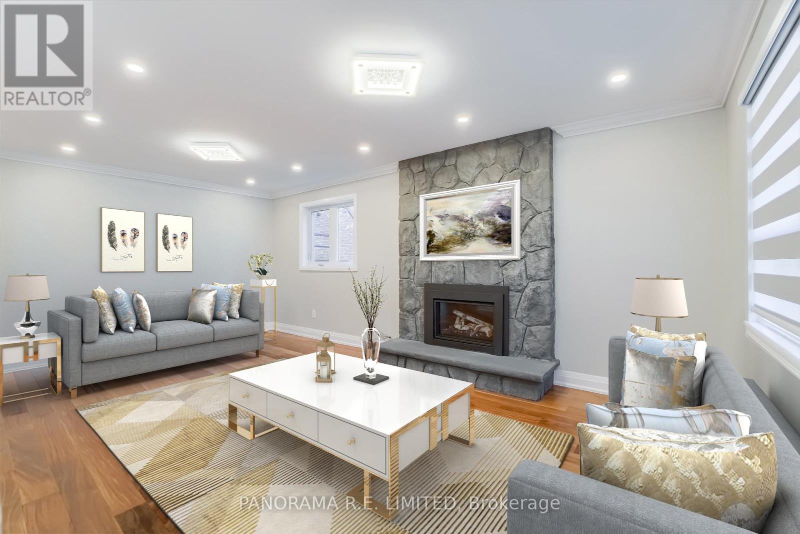 100 Poplar Heights Drive, Toronto, ON - Indoor Photo Showing Living Room With Fireplace