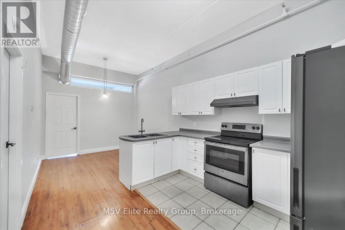 302 - 150 Colborne Street, Brantford, ON - Indoor Photo Showing Kitchen With Double Sink