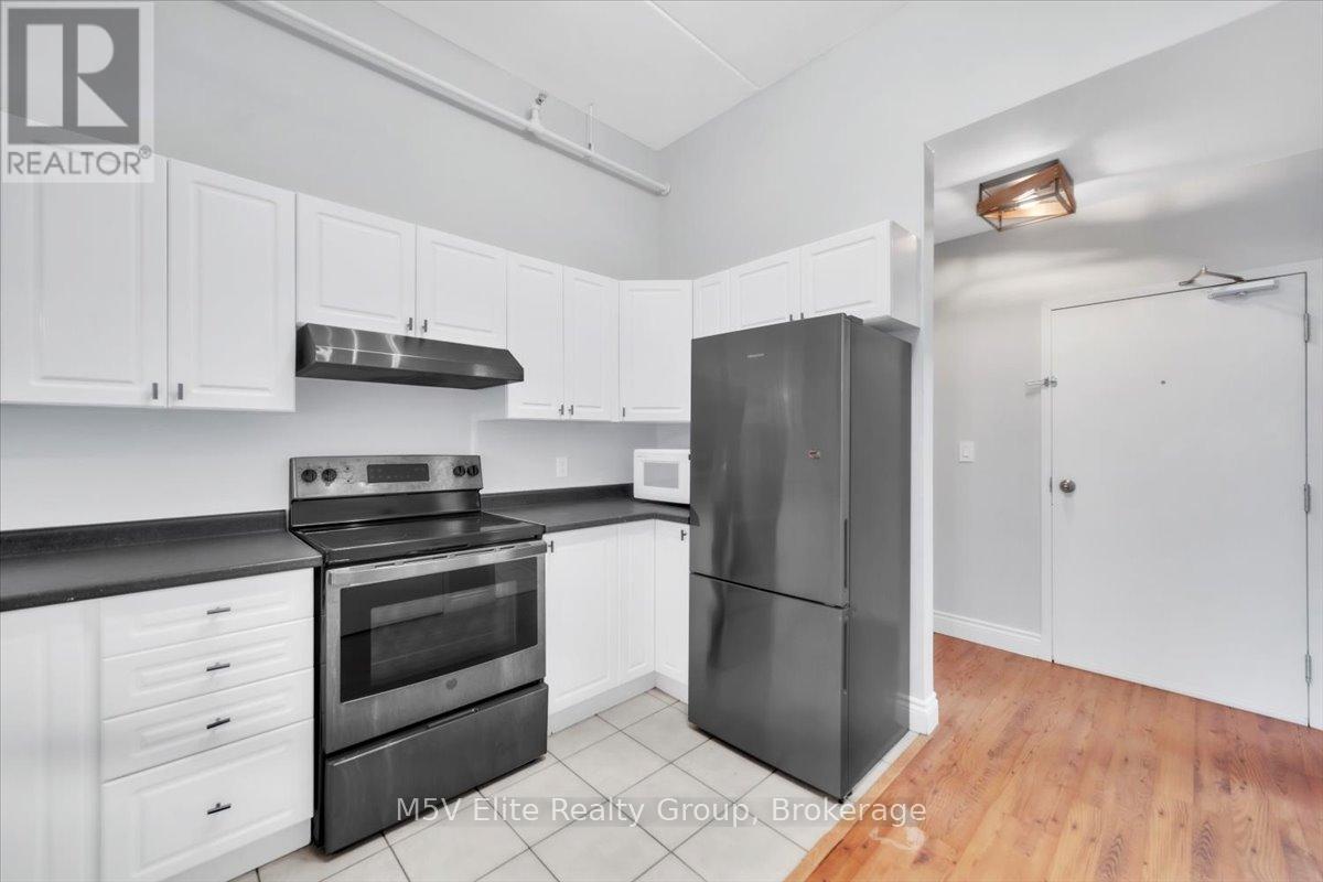 302 - 150 Colborne Street, Brantford, ON - Indoor Photo Showing Kitchen With Stainless Steel Kitchen