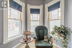 2 bed upper apt: bedroo/turret area -