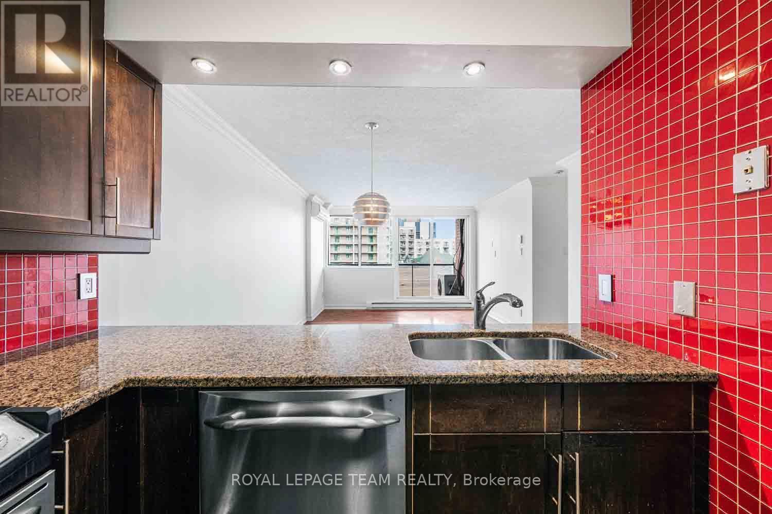 504 - 154 Nelson Street, Ottawa, ON - Indoor Photo Showing Kitchen With Double Sink