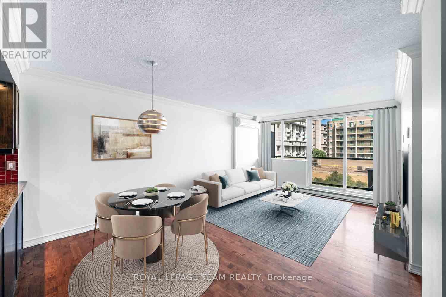 Virtually staged - 504 - 154 Nelson Street, Ottawa, ON - Indoor Photo Showing Living Room