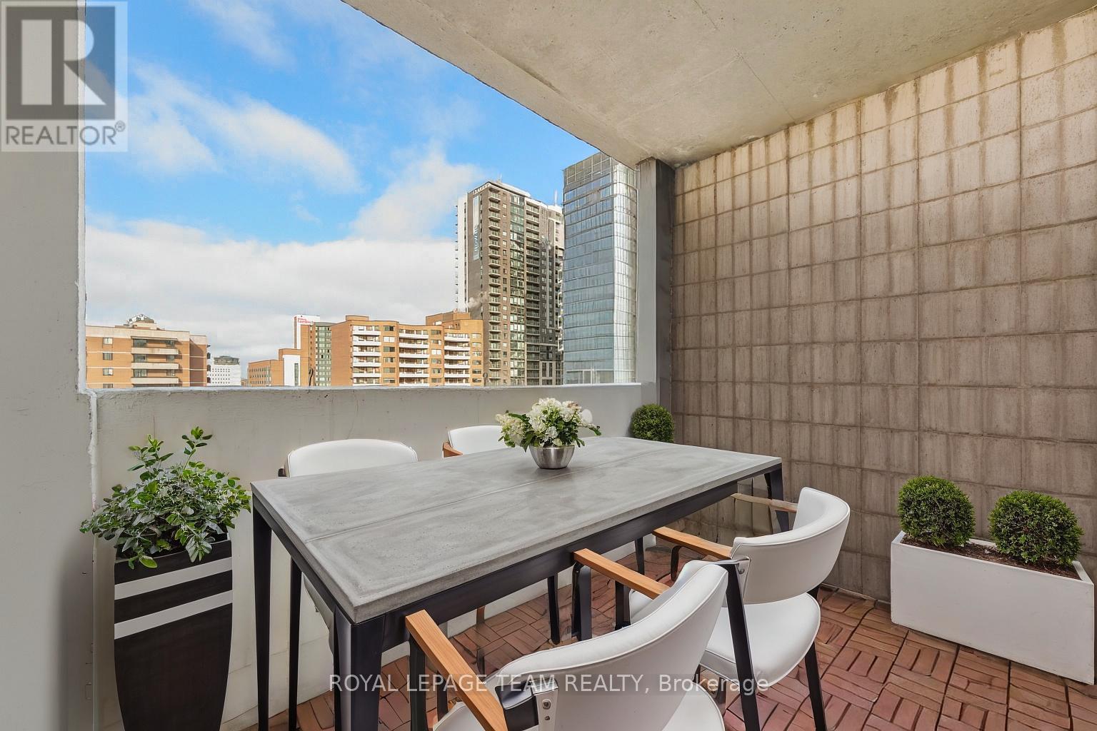 VIRTUALLY ENHANCED balcony for relaxed living - 901 - 200 Bay Street, Ottawa, ON - Outdoor With Exterior