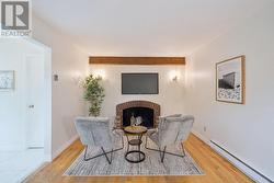 Huge family room with wood burning firelace -