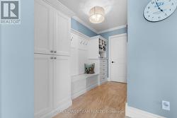 Powder room at garage entry -