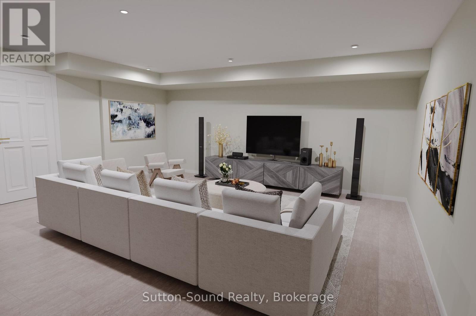 Virtual Staged Family Room - 318760 Grey Road 1, Georgian Bluffs, ON - Indoor