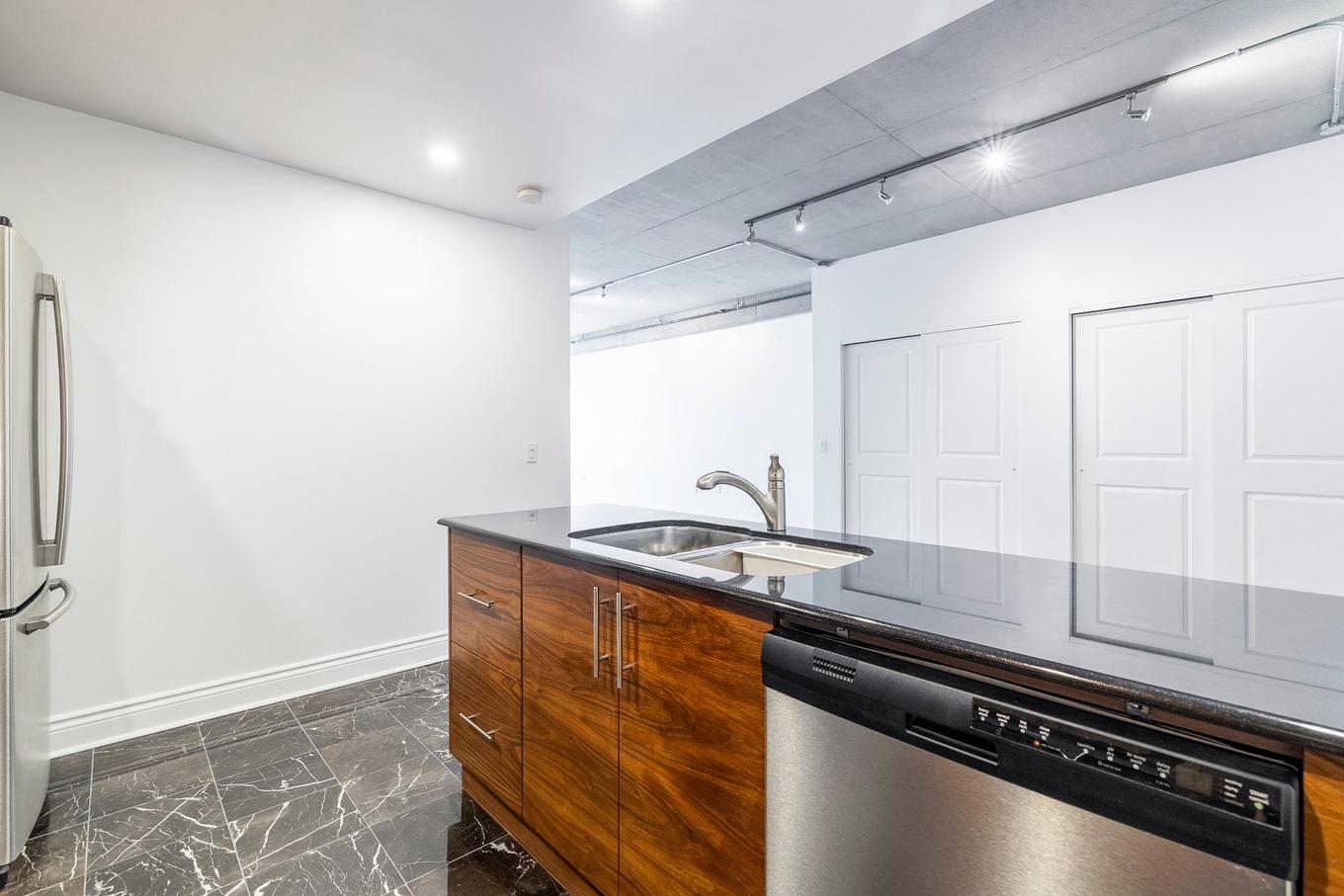 Cuisine - 201-5255 Av. Du Parc, Montréal (Le Plateau-Mont-Royal), QC - Indoor Photo Showing Kitchen With Double Sink