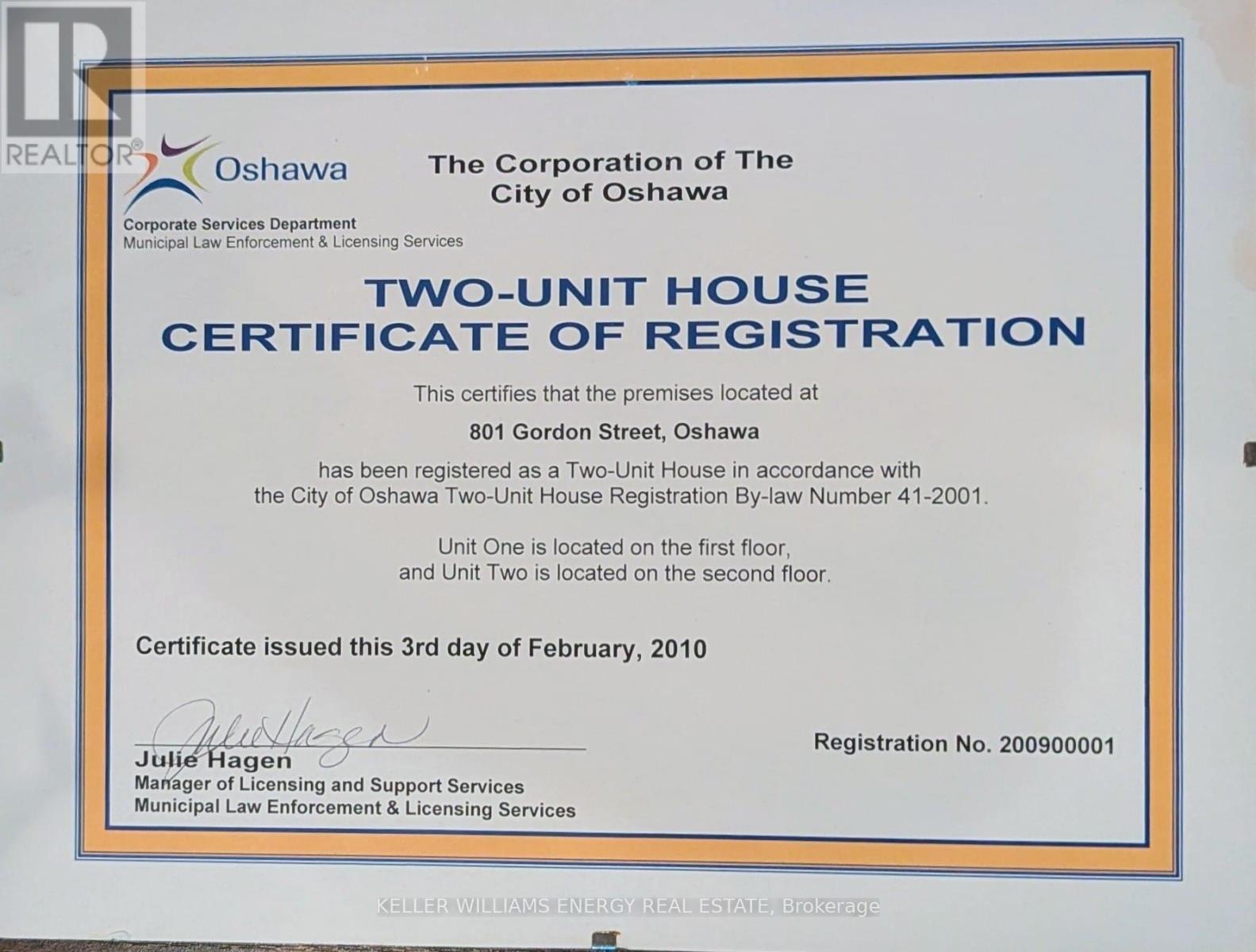 Legal Duplex - 801 Gordon Street, Oshawa (Lakeview), ON - Other