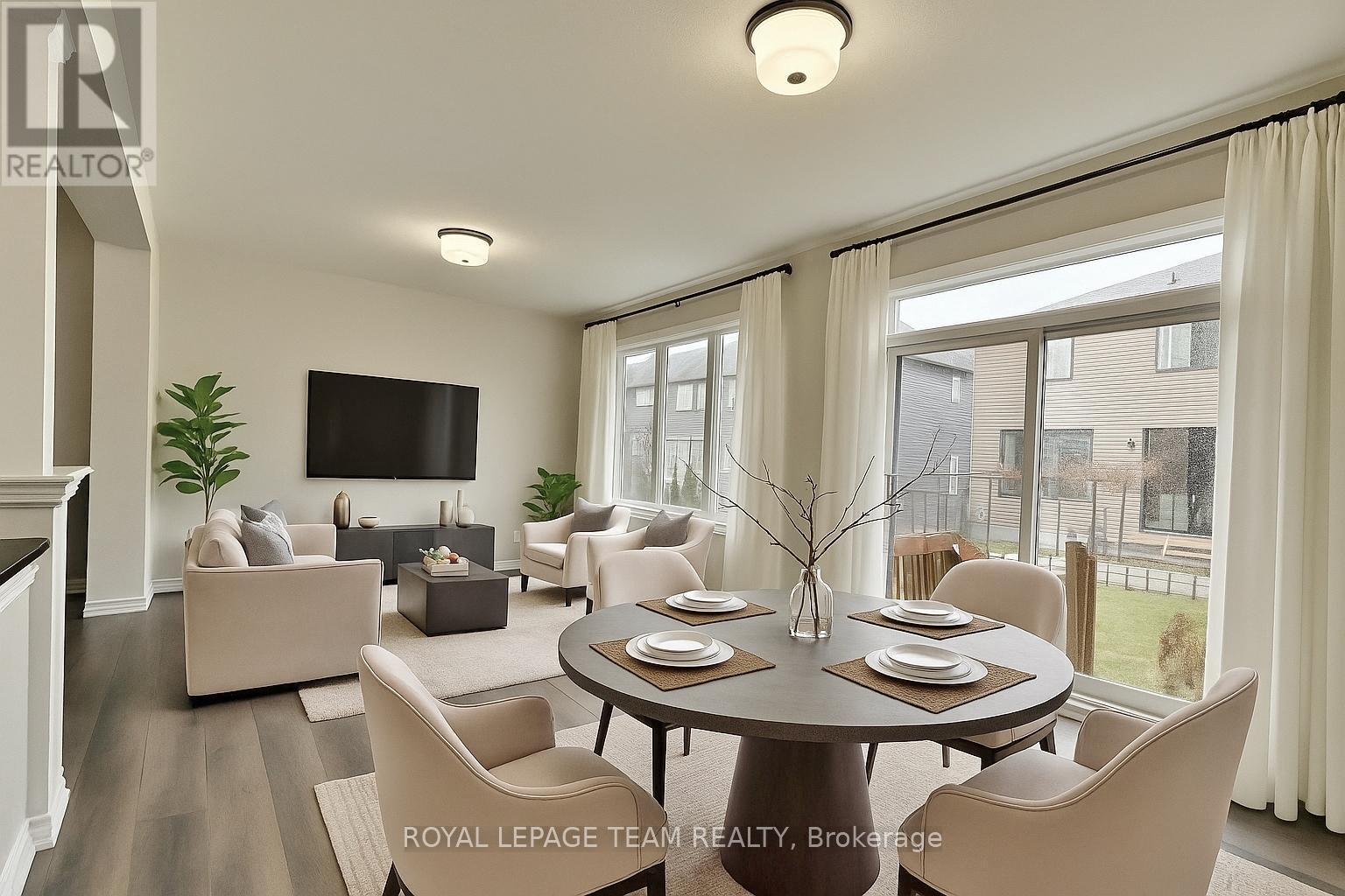 Living/ second dining staged - 709 Megrez Way E, Ottawa, ON - Indoor Photo Showing Dining Room