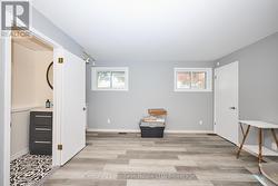 Rec Room in the basement with windows -