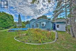 Garden in the backyard and view house -