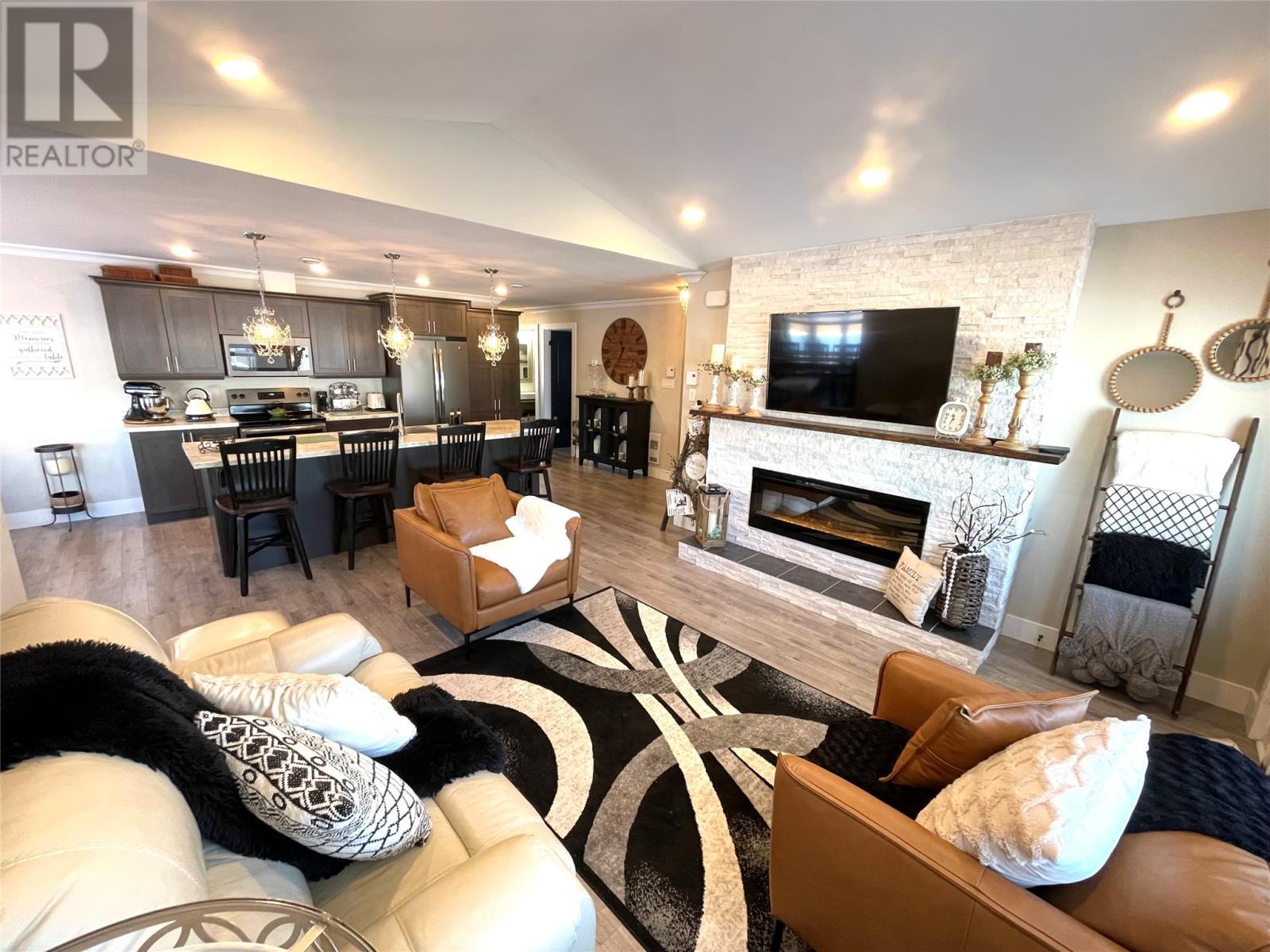 1 Wells Place, Grand Falls-Windsor, NL - Indoor Photo Showing Living Room With Fireplace
