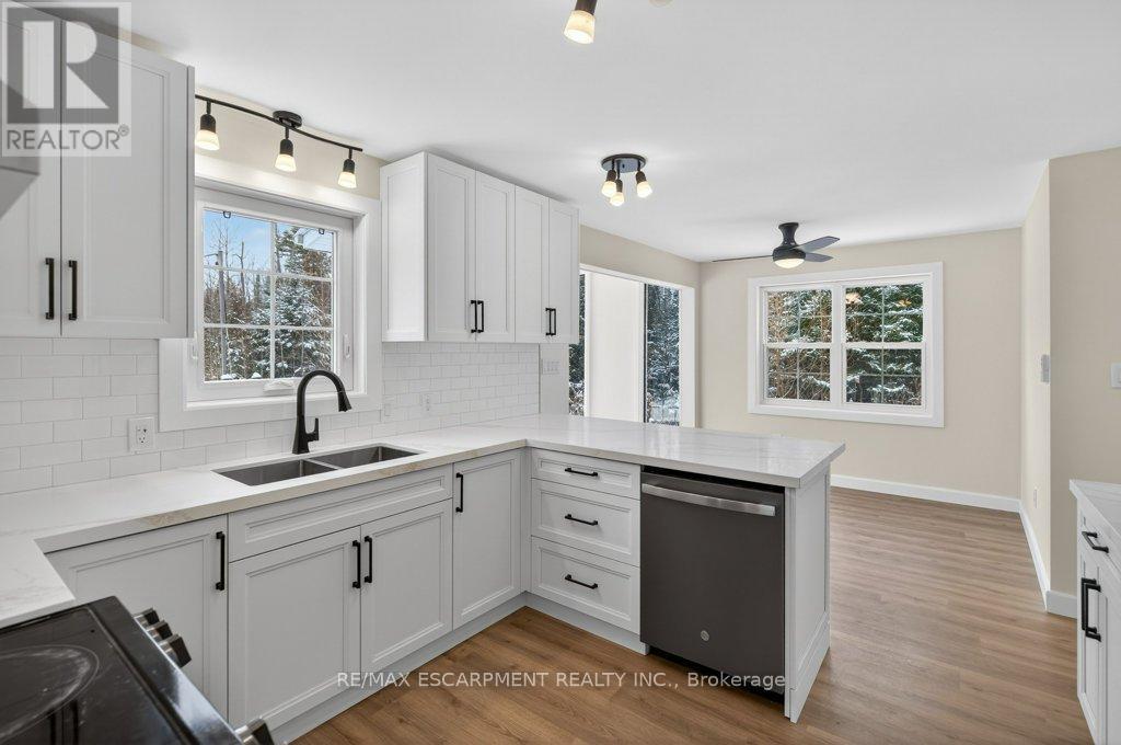 7460 5Th Line, Essa, ON - Indoor Photo Showing Kitchen With Double Sink